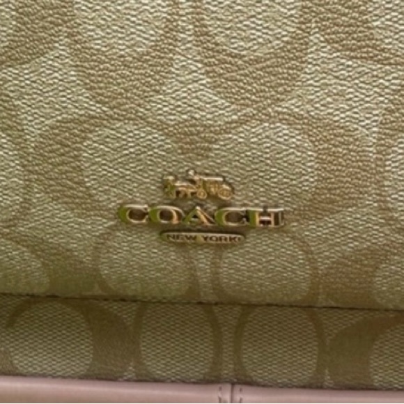 Coach Signature Canvas Backpack in Beige and Pink - Picture 5 of 10